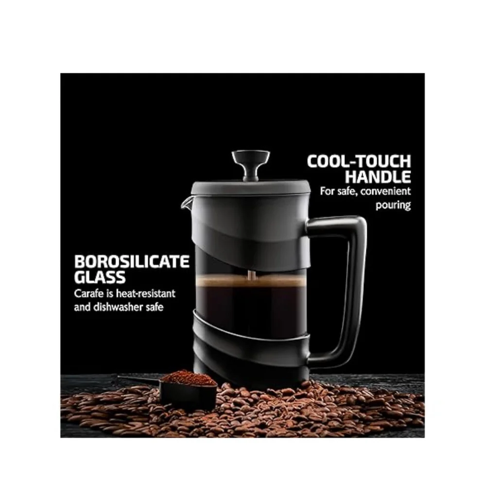NEW Ovente Coffee Press 34oz Black